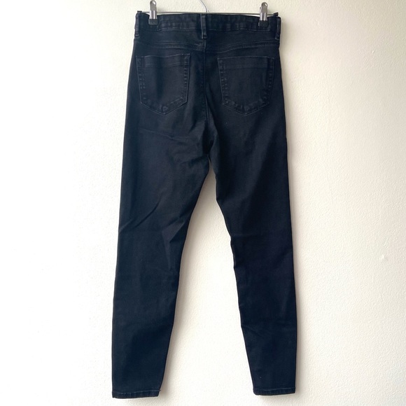 ASOS High Rise Ridley Skinny Jeans In Washed Black - Picture 6 of 9